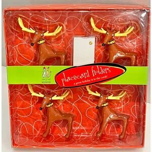 Sylvestri Reindeer Place Card Holders Holiday Figurines 4” Christmas Decor New